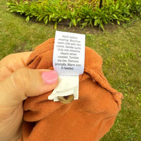 Sonoma | Large Terracotta Orange Button Up Short Sleeve Women’s Top Warm Autumn - Picture 8 of 8